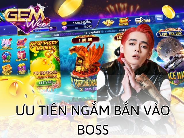 Tập trung bắn vào boss để kiếm thưởng lớn cho mình